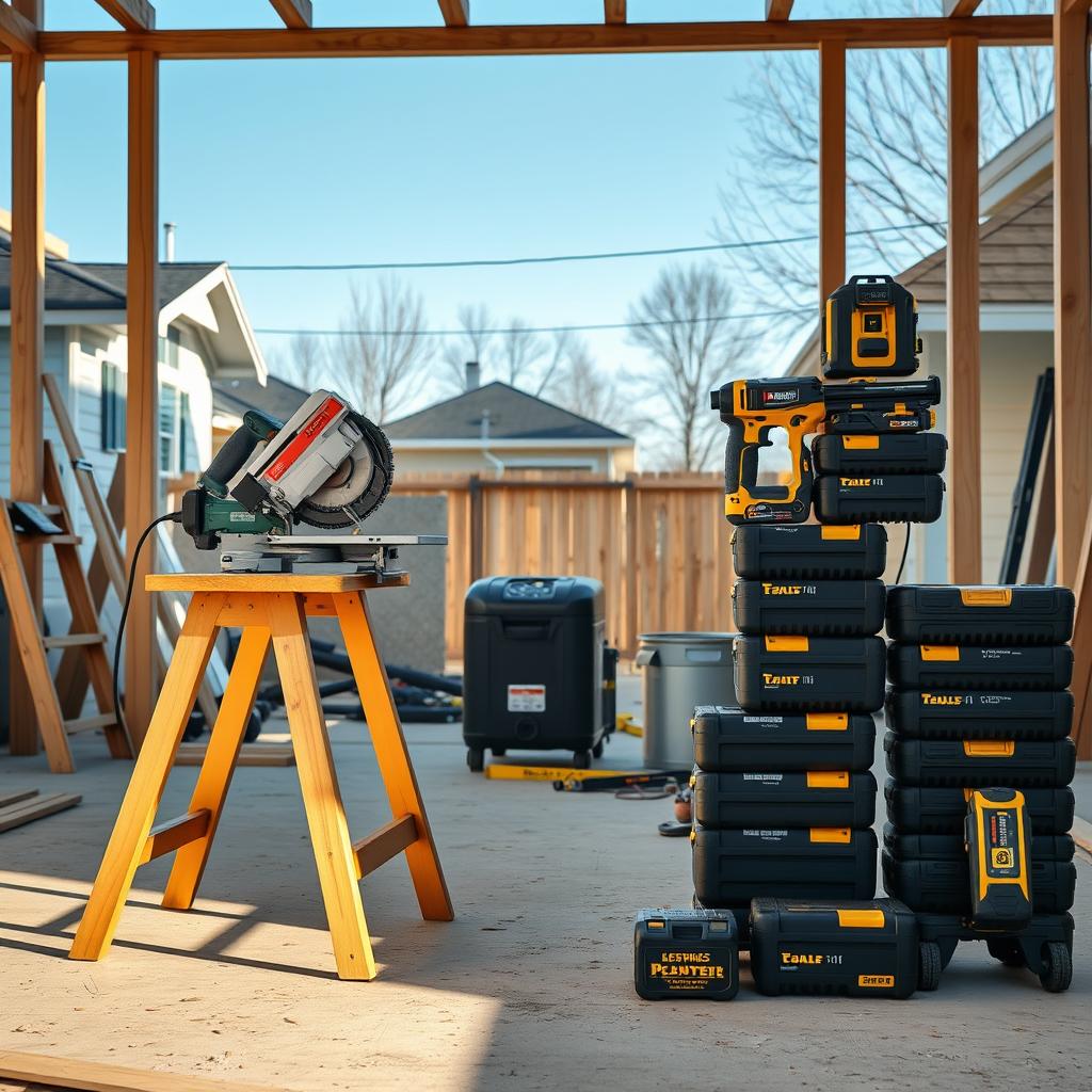 Contractor tools and equipment on a jobsite in Florida & Gulf Coast